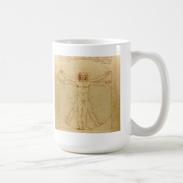 Taza De Café Leonardo da Vinci , Vitruvian Man (Derecha)