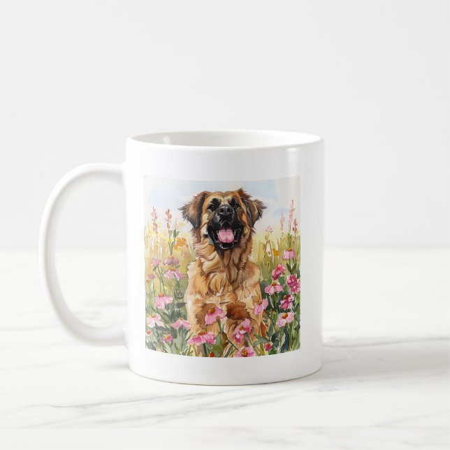 Taza De Café Leonberger Watercolor Mug (Izquierda)