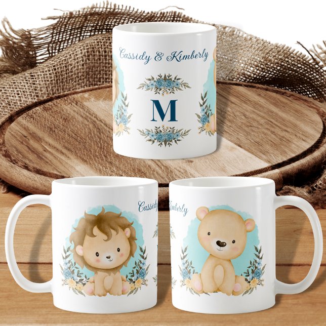 Taza De Café Leones Adorables Sr. y la Sra. Monograma Personali (Subido por el creador)