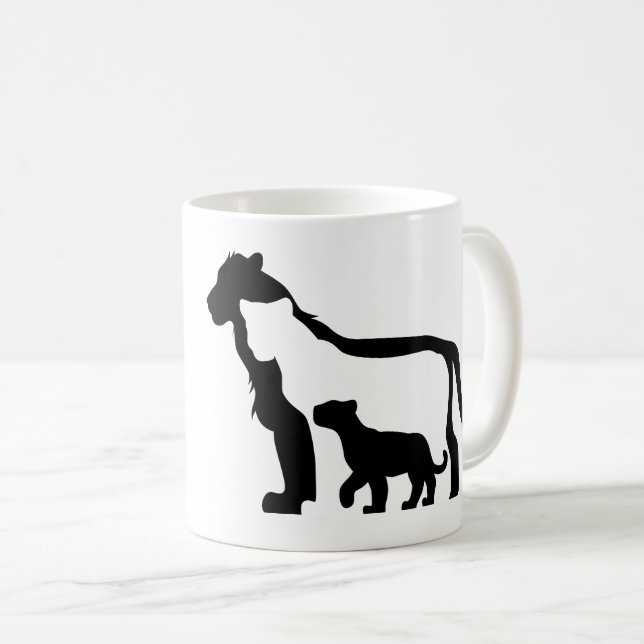 Taza De Café Leones blancos y negros (Anverso derecho)