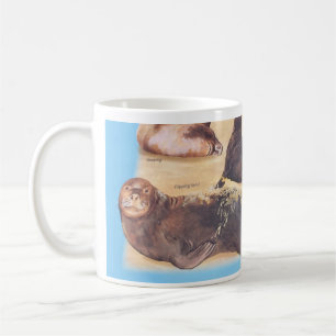 Taza De Café Leones marinos en la tumba del trabajo