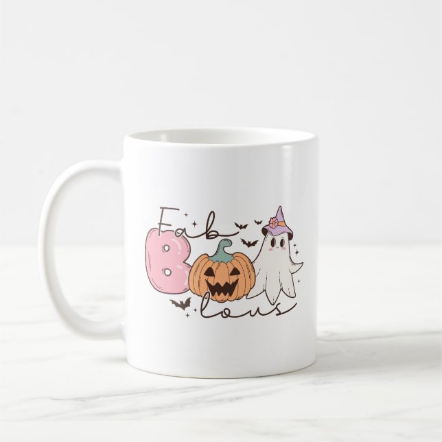 Taza De Café Leopard Fab Boo Lous Halloween (Izquierda)