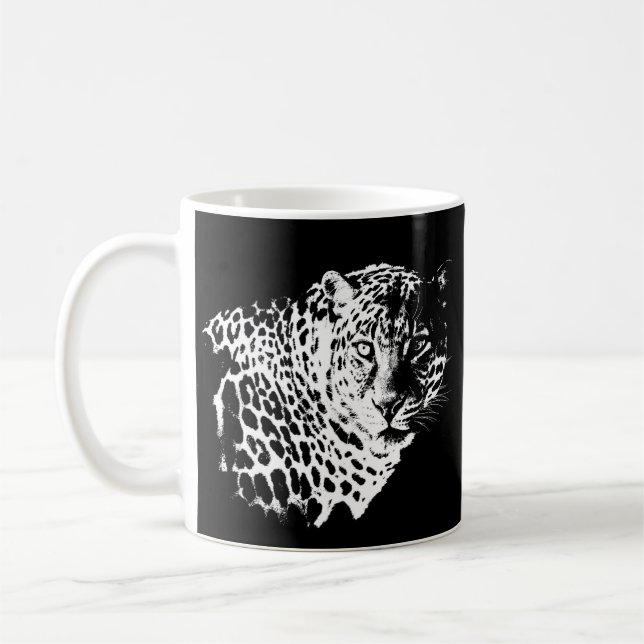 Taza De Café Leopard Face Animals Pop Art Template Trendy (Izquierda)