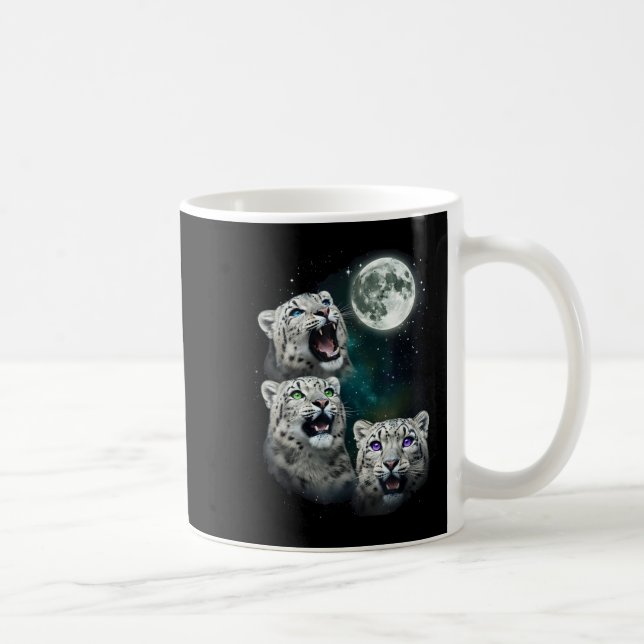 Taza De Café Leopard Howling At The Space Full Moon At Night St (Derecha)