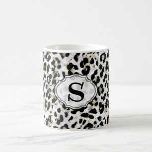 Taza De Café Leopard - Monograma de impresión, personalizado,