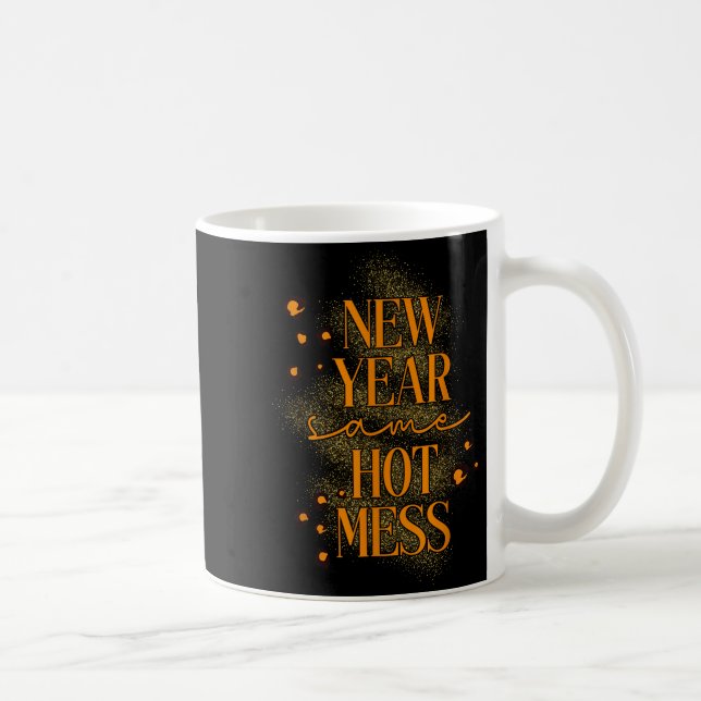 Taza De Café Leopard New Year Same Hot Mess New Year's Eve Reso (Derecha)
