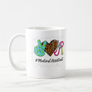 Taza De Café Leopard Peace Love Medical Assistant Stethoscope N