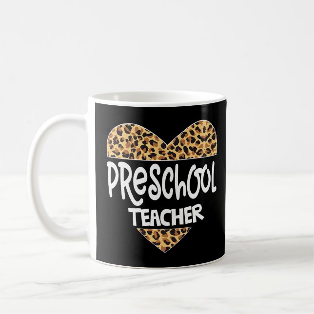 Taza De Café Leopard Preescolar Teacher Back School Daycare App (Izquierda)