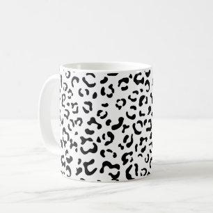 Taza De Café Leopard Print, Leopard Spots, Negro Y Blanco