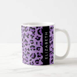 Taza De Café Leopard Print, Spots, Purple Leopard, tu nombre