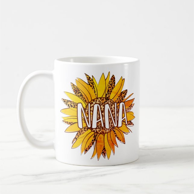 Taza De Café Leopard Print Sunflower NANA (Izquierda)