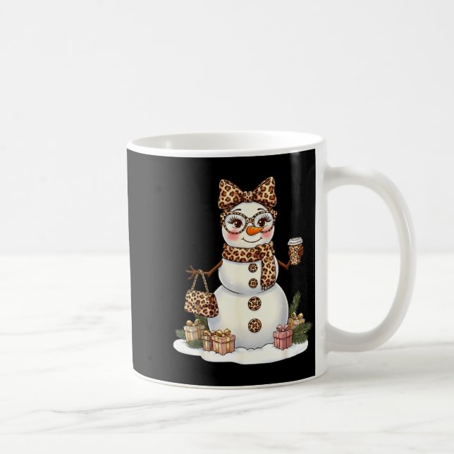 Taza De Café Leopard Snowman With Sungles Funny Christmas Women (Derecha)