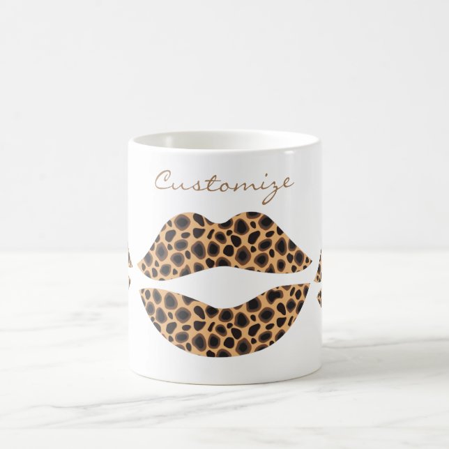 Taza De Café Leopard Spots Lipstick Kiss Thunder_Cove (Centro)