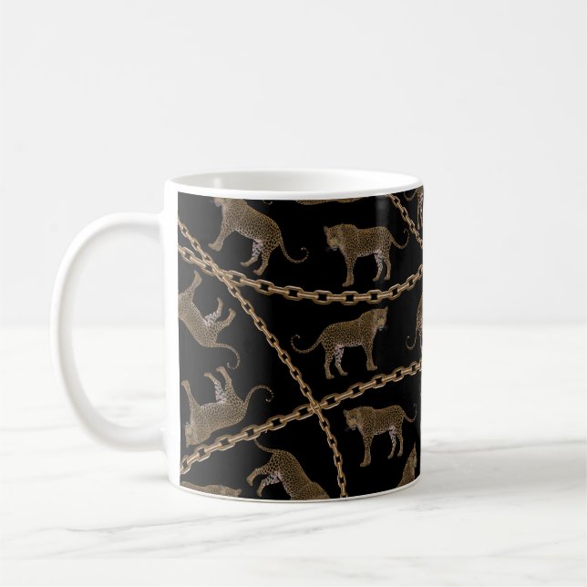 Taza De Café Leopardo de la cadena dorada (Izquierda)