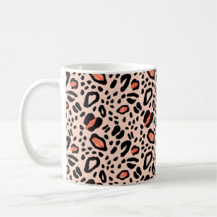 Taza De Café Leopardo de las acuarelas abstractas. Patrón de im