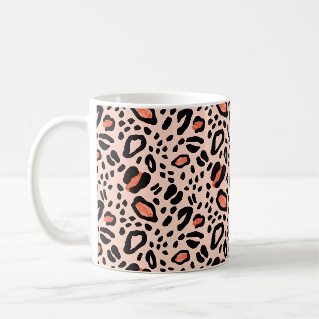Taza De Café Leopardo de las acuarelas abstractas. Patrón de im (Izquierda)