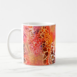 Taza De Café leopardo de tejido de piel de leopardo, abstracto,