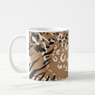 Taza De Café Leopardo moderno: patrón de naturaleza salvaje.