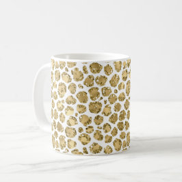 Taza De Café Leopardo Purpurina Gold Glitz