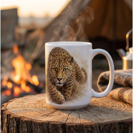 Taza De Café Leopardo Silencioso | Arte de Vida Silvestre Afric