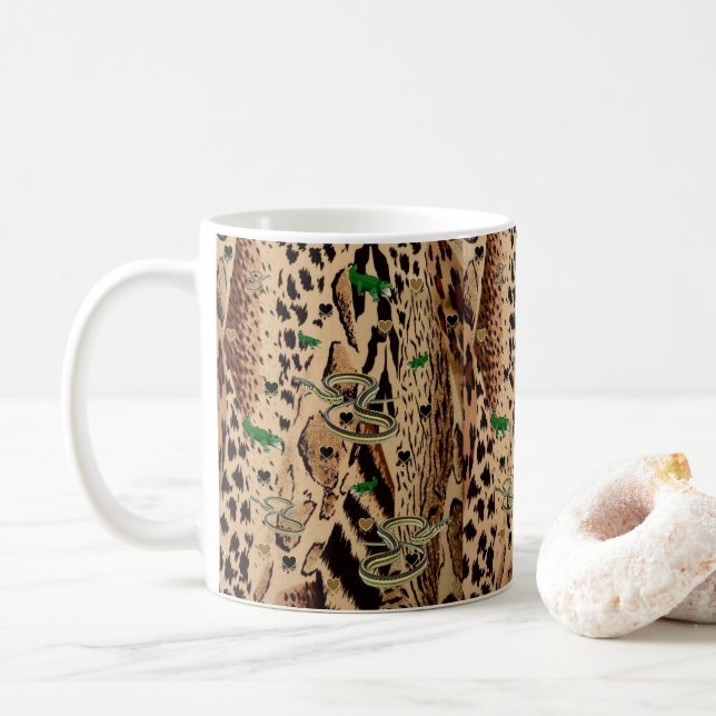 Taza De Café Leopardo Snake Alligator Mug (Con donut)