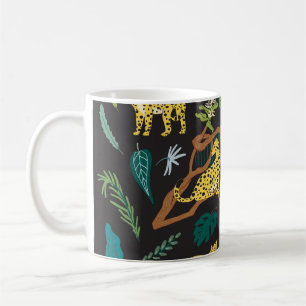 Taza De Café Leopardos de la jungla: Ilustraciones de vida salv