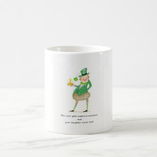 Taza De Café Leprechaun con monedas de oro