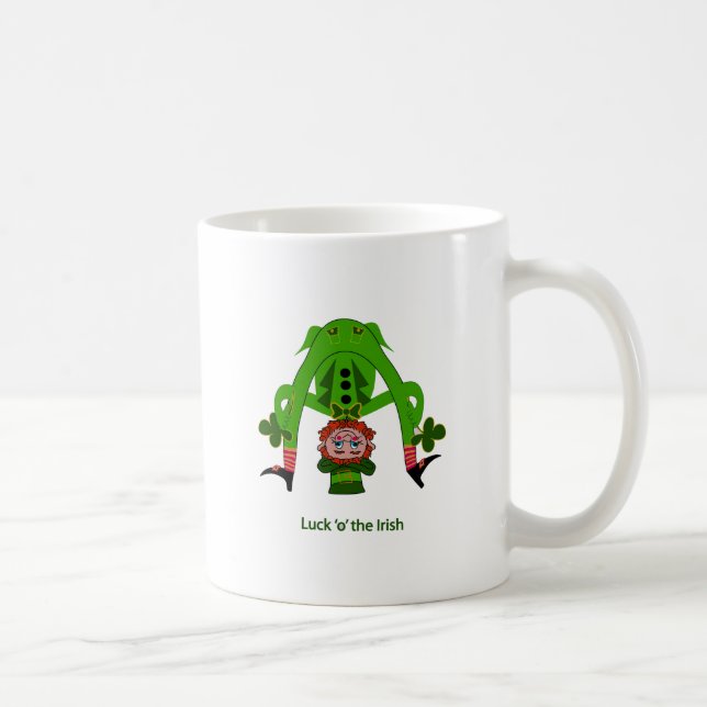 Taza De Café Leprechaun divertido (Derecha)
