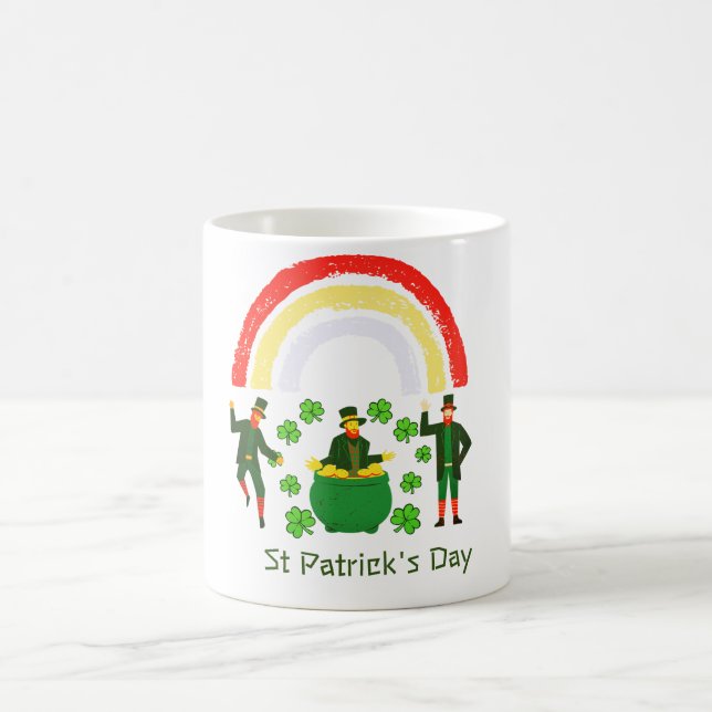 Taza De Café Leprechaun Gold pot Rainbow St Patrick's Day (Centro)