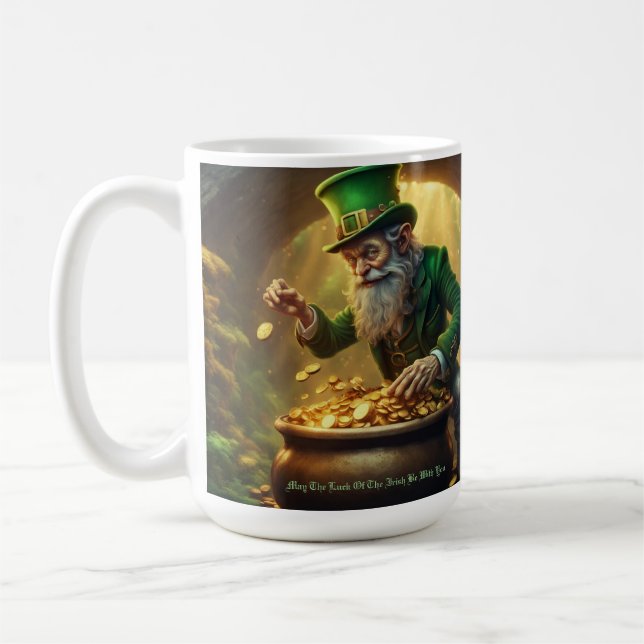 Taza De Café Leprechaun Greeting (Izquierda)