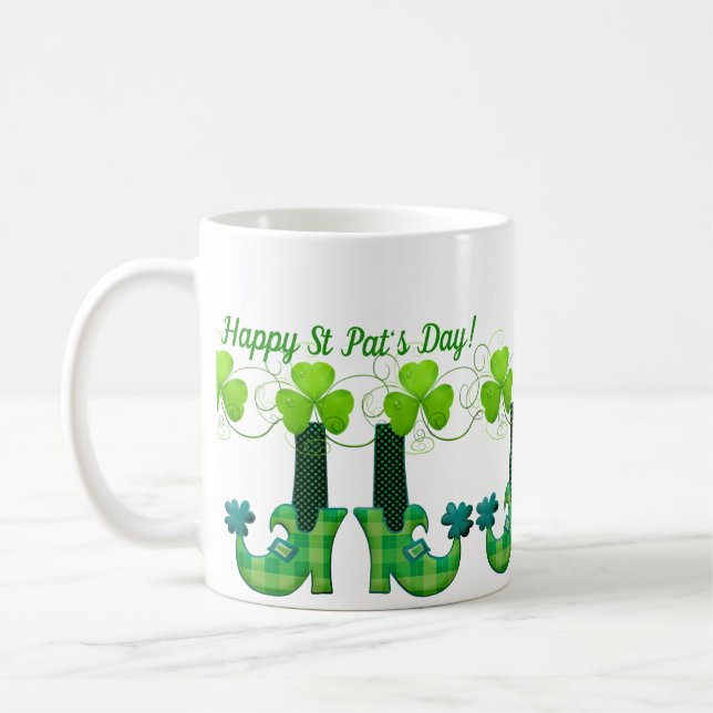 Taza De Café Leprechaun Shoes St Patrick's Day (Izquierda)