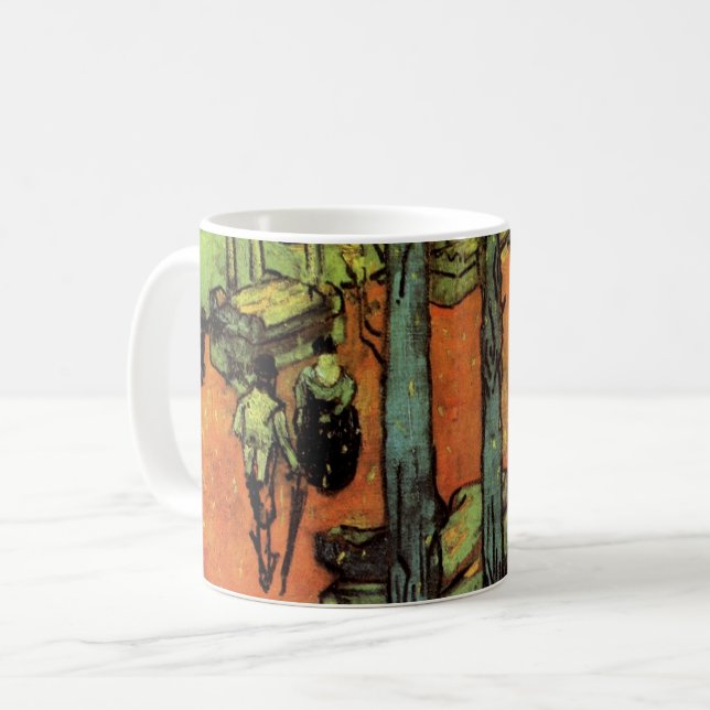 Taza De Café Les Alyscamps, hojas de otoño de Vincent van Gogh (Anverso izquierdo)