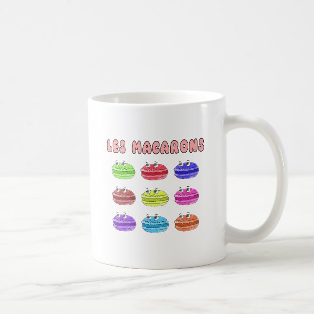 Taza De Café Les Macarons Cute Personalizado (Derecha)