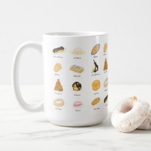 Taza De Café Les Pâtisserie Françaises acuarela