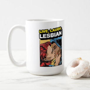 Taza De Café Lesbiana de la risa en vivo