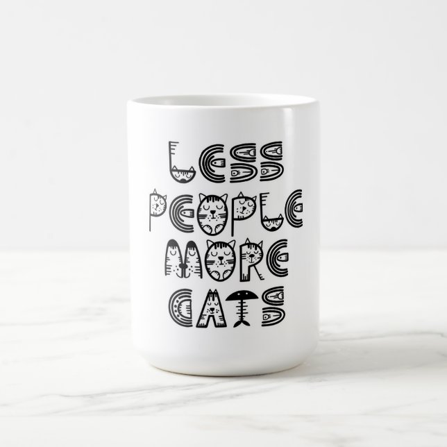 Taza De Café Less People  More Cats  (Centro)