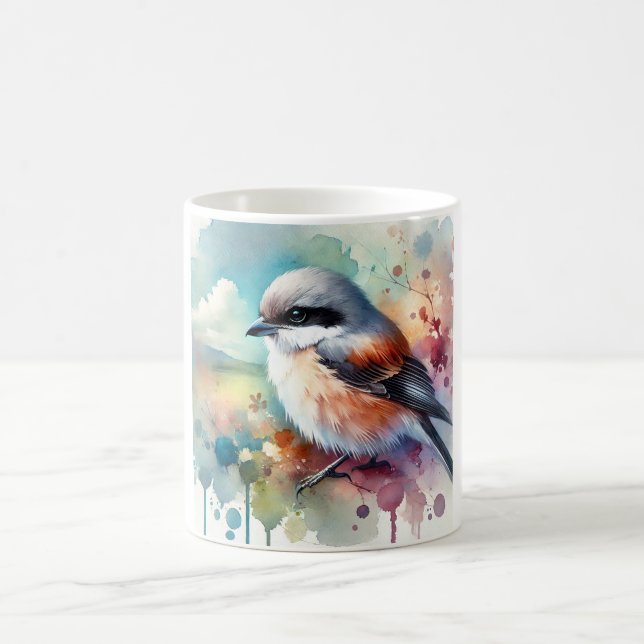 Taza De Café Lesser Grey Shrike 010824AREF131 - Watercolor (Centro)