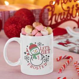 Taza De Café Les't get Frosted Cute Crhistmas Snowman