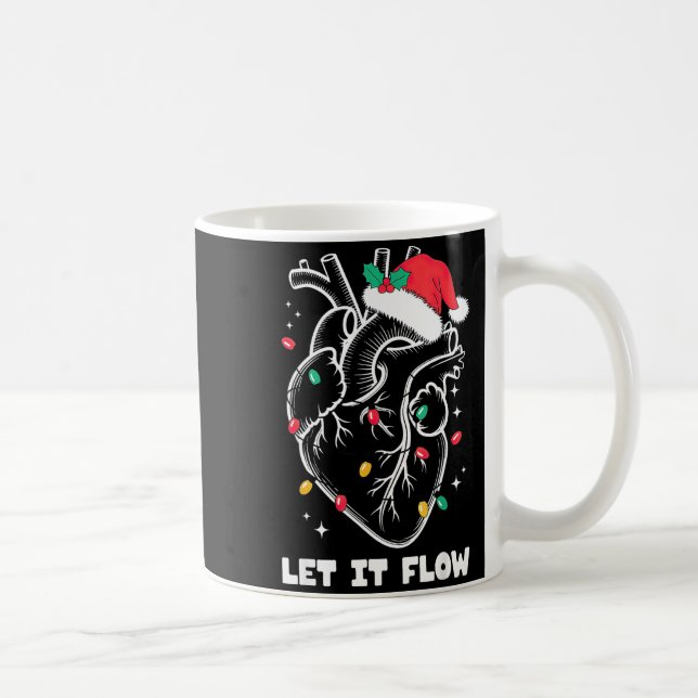 Taza De Café Let It Flow Anatomy Heart Santa Xmas  (Derecha)