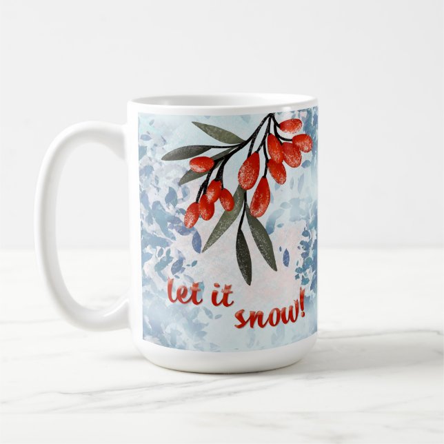 Taza De Café Let it Snowberries - Whimsical Wincard Card (Izquierda)