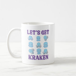 Taza De Café Let’s Get Kraken Cute Pastel Kawaii Octopus 