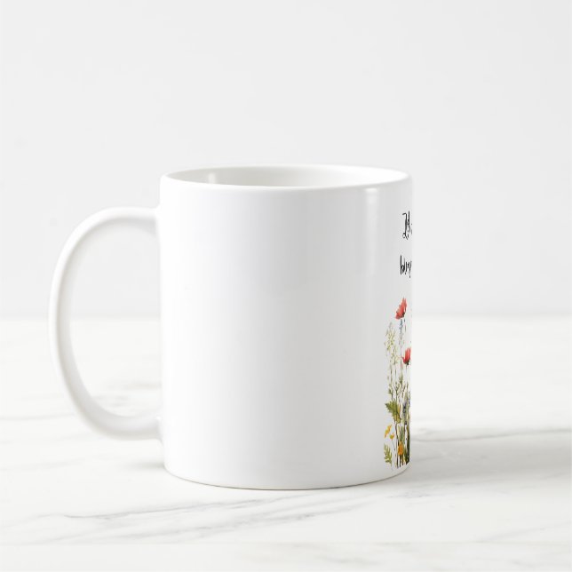 Taza De Café Let Your Dreams Blossom Mug – Inspirational Floral (Izquierda)