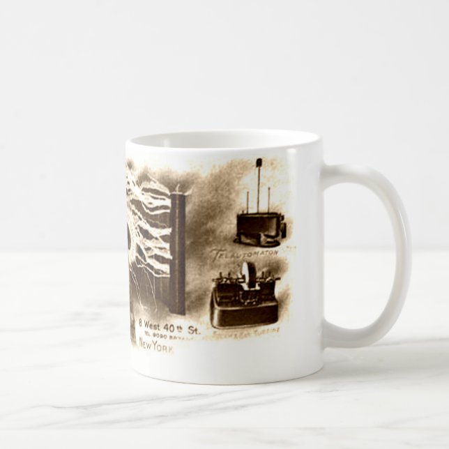 Taza De Café Leterhead de Tesla Vintage (Derecha)