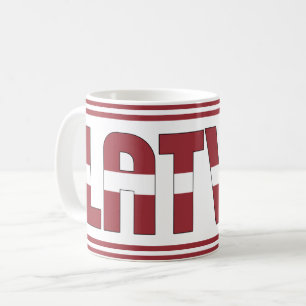 Taza De Café Letonia Bandera Nacional Patriótica Café Mug