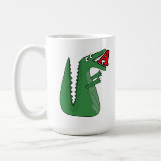 Taza De Café Letra A Alligator Baby Bodysuit. Alpe animal
