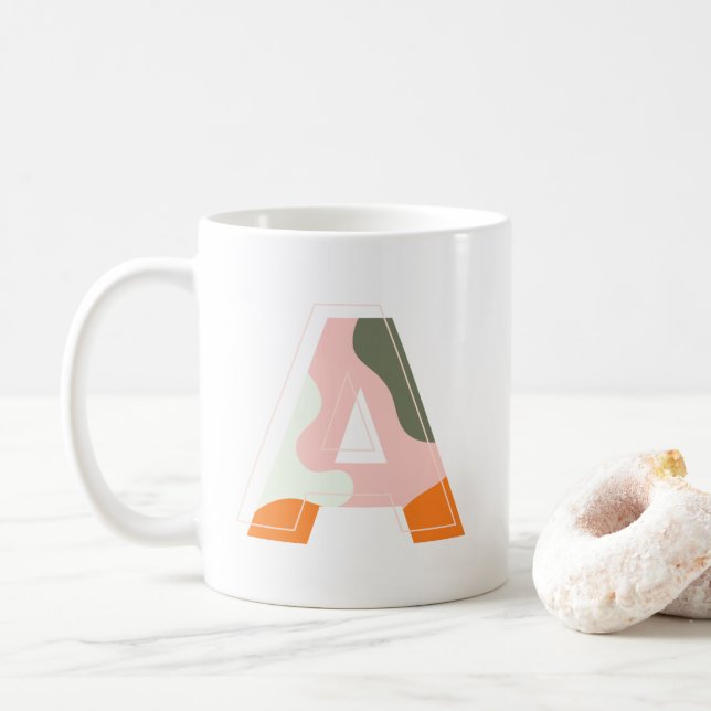 Taza De Café Letra A | Camo (Con donut)