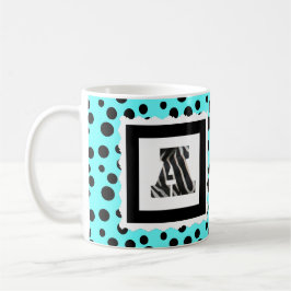 Taza De Café Letra "A" del estampado de zebra en la