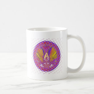 Taza De Café Letra A, diseño de texto con logotipo colorido