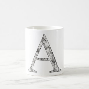 Taza De Café Letra A monograma símbolo inicial de Marble Alfa