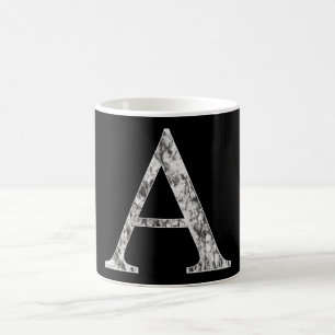 Taza De Café Letra A monograma símbolo inicial de Marble Alfa